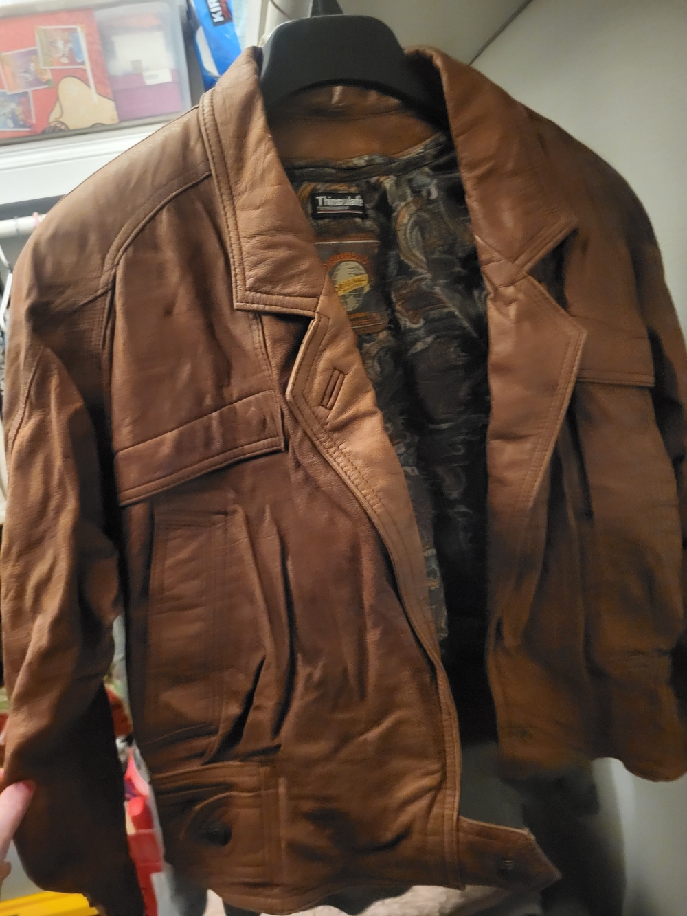 Timberland Brown Leather Bomber Jacket